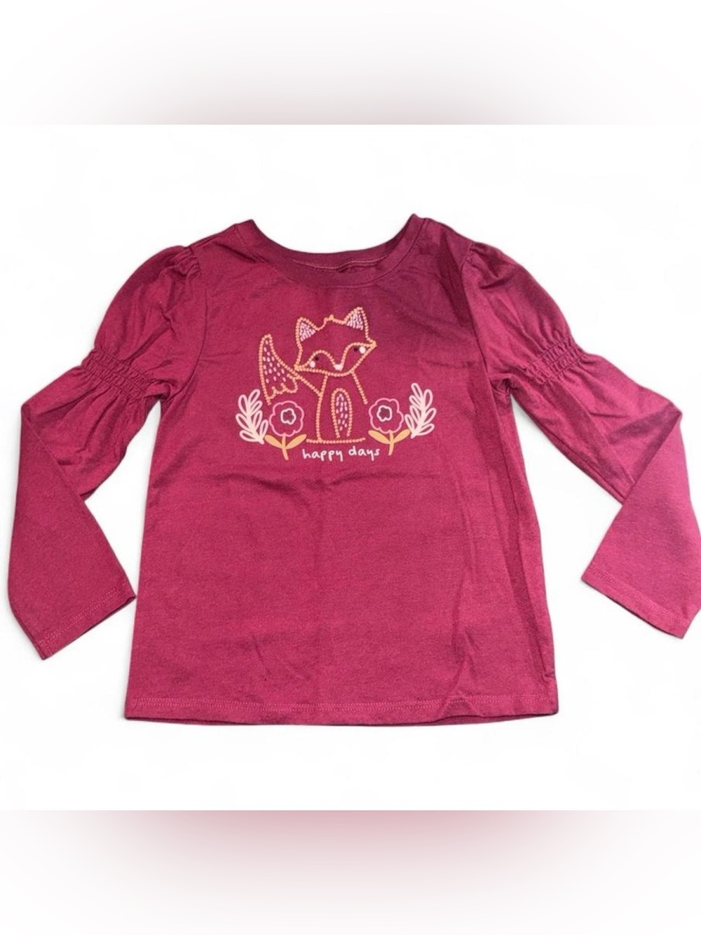 Garanimals Berry Pink Long-Sleeve Fox Graphic Tee